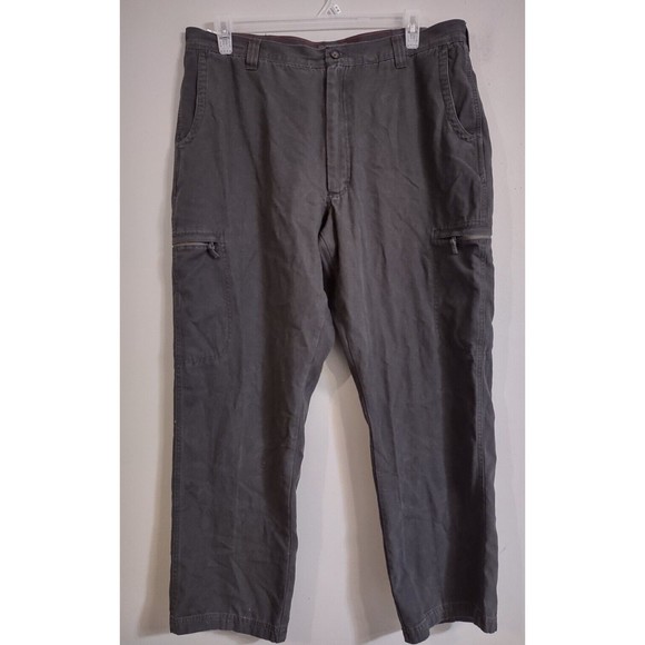 Woolrich Men's 40x30 Solid Gray Straight Leg Chino Pants Flat Front Zip Pockets - Picture 1 of 8